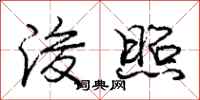 庞中华浚照行书怎么写