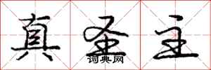 庞中华真圣主行书怎么写