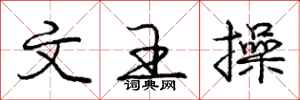 庞中华文王操行书怎么写
