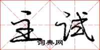 庞中华主试行书怎么写