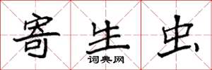袁强寄生虫楷书怎么写