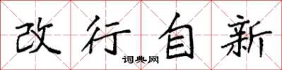 袁强改行自新楷书怎么写
