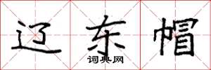 袁强辽东帽楷书怎么写