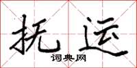 袁强抚运楷书怎么写