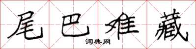 袁强尾巴难藏楷书怎么写