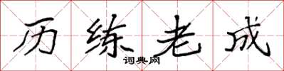 袁强历练老成楷书怎么写