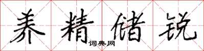 袁强养精储锐楷书怎么写