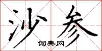 丁谦沙参楷书怎么写