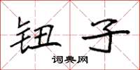 袁强钮子楷书怎么写