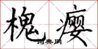 丁谦槐瘿楷书怎么写