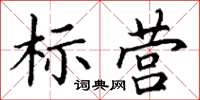 丁谦标营楷书怎么写