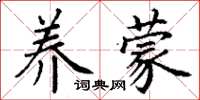 丁谦养蒙楷书怎么写