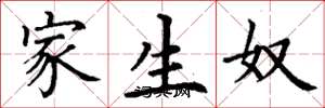 丁谦家生奴楷书怎么写
