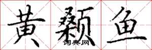 丁谦黄颡鱼楷书怎么写