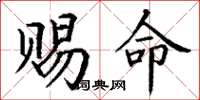 丁谦赐命楷书怎么写