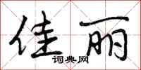 曾庆福佳丽行书怎么写
