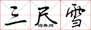 曾庆福三尺雪行书怎么写