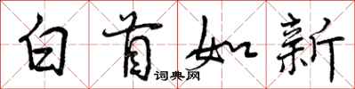 曾庆福白首如新行书怎么写