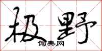 曾庆福极野行书怎么写