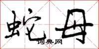 曾庆福蛇母行书怎么写