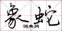 曾庆福象蛇行书怎么写