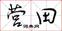 曾庆福营田行书怎么写