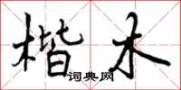 曾庆福楷木行书怎么写
