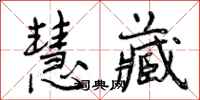 曾庆福慧藏行书怎么写