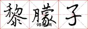 曾庆福黎朦子行书怎么写