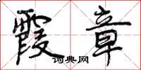曾庆福霞章行书怎么写