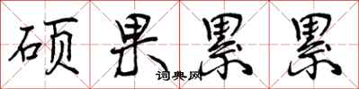 曾庆福硕果累累行书怎么写