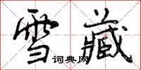曾庆福雪藏行书怎么写