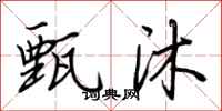 荆霄鹏甄沐行书怎么写