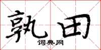 周炳元孰田楷书怎么写