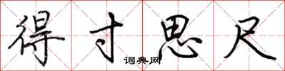 荆霄鹏得寸思尺行书怎么写
