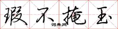荆霄鹏瑕不掩玉行书怎么写