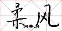 钱沛云柔风行书怎么写