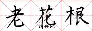 何伯昌老花根楷书怎么写