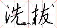 钱沛云洗拔行书怎么写