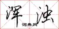 田英章浑浊行书怎么写