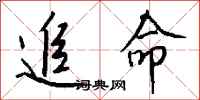 钱沛云追命行书怎么写