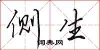 田英章侧生行书怎么写
