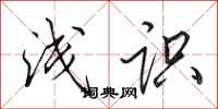 田英章浅识行书怎么写