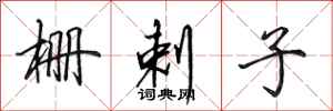 田英章栅剌子行书怎么写