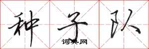 田英章种子队行书怎么写