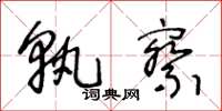王冬龄孰察草书怎么写
