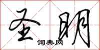 田英章圣明行书怎么写