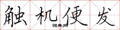 田英章触机便发楷书怎么写