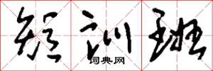 刘少英短训班草书怎么写
