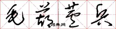 刘少英毛葫芦兵草书怎么写